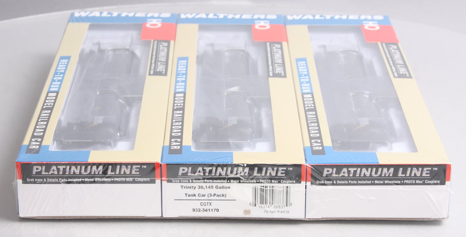 Walthers 932-341170 HO Scale CGTX Trinity 30,145 Gallon Tank Car (Pack of 3)
