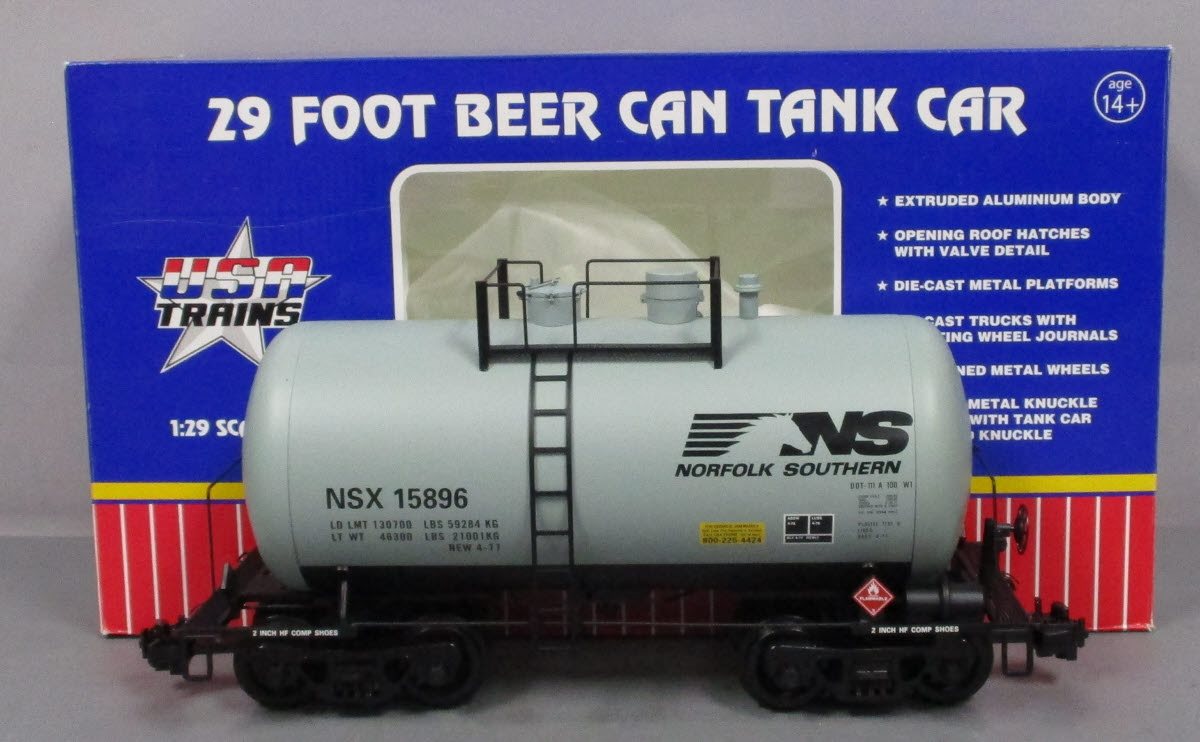 USA Trains R15217 G Gauge Norfolk Southern Beer Can Tank Car (Metal Wheels)