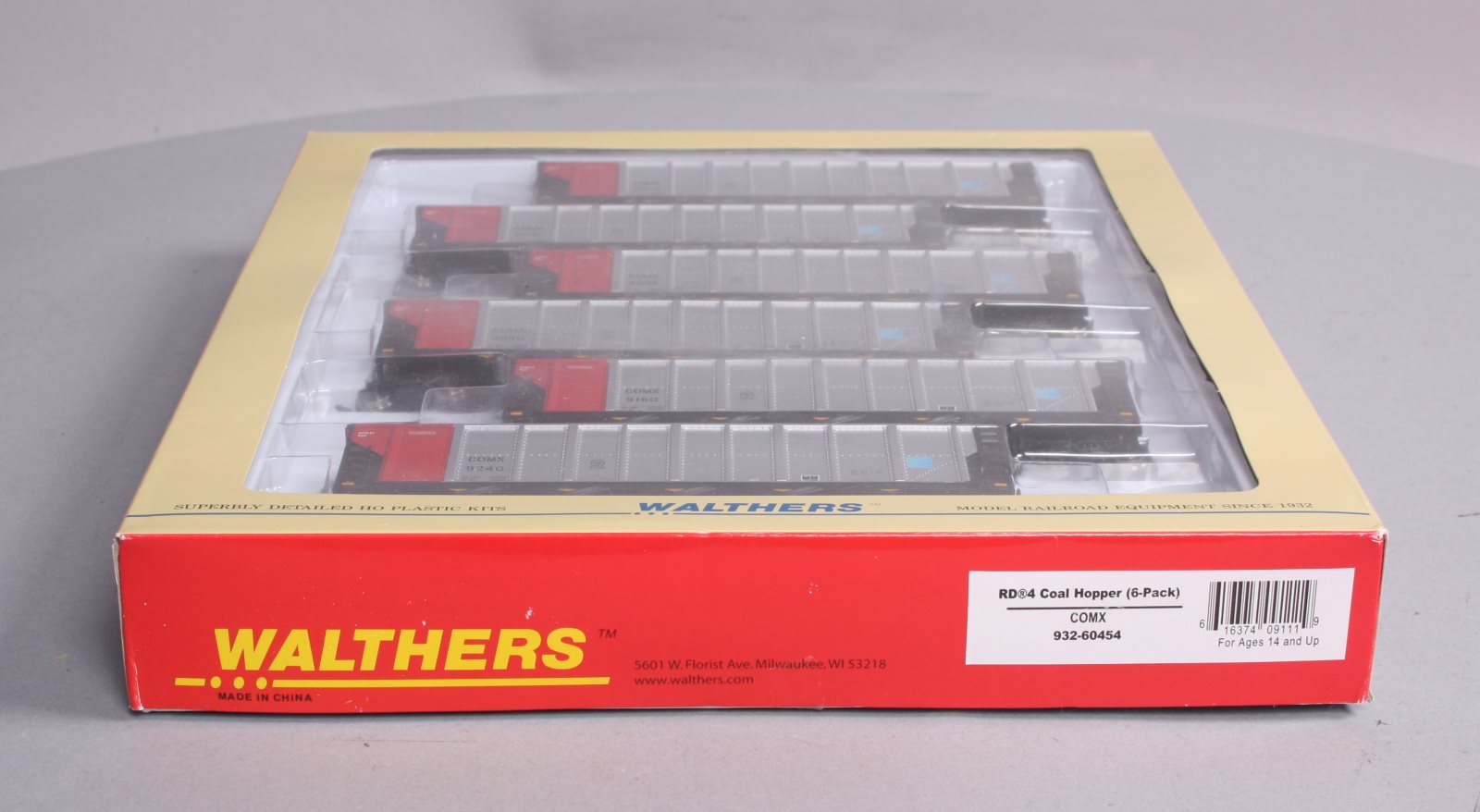 Walthers 932-60454 HO Scale COMX RD4 Coal Hopper (Pack of 6) – Trainz