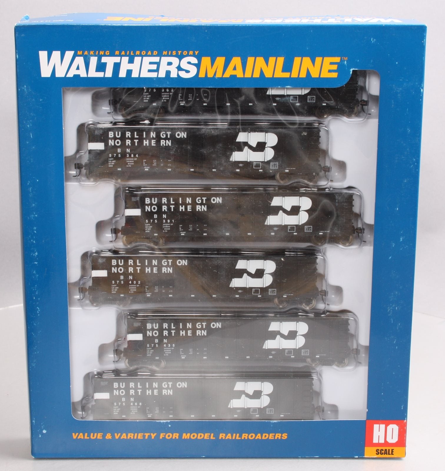 Walthers 910-65701 HO Scale Burlington Northern 50' Coal Gondola (Pack of 6)