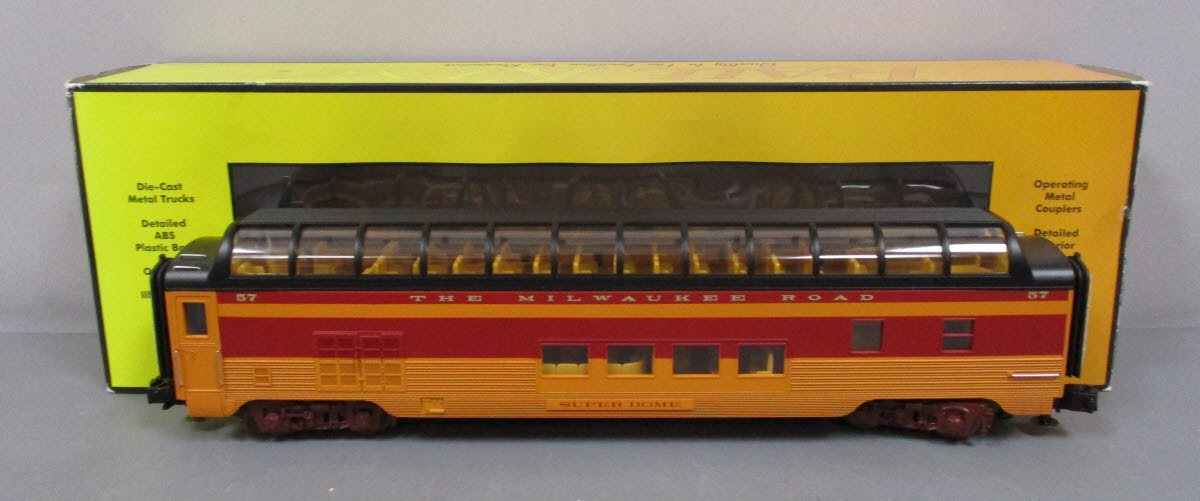 MTH 30-67862 O Milwaukee Road 60' Streamlined ABS Full-Length Vista Dome 3-Rail