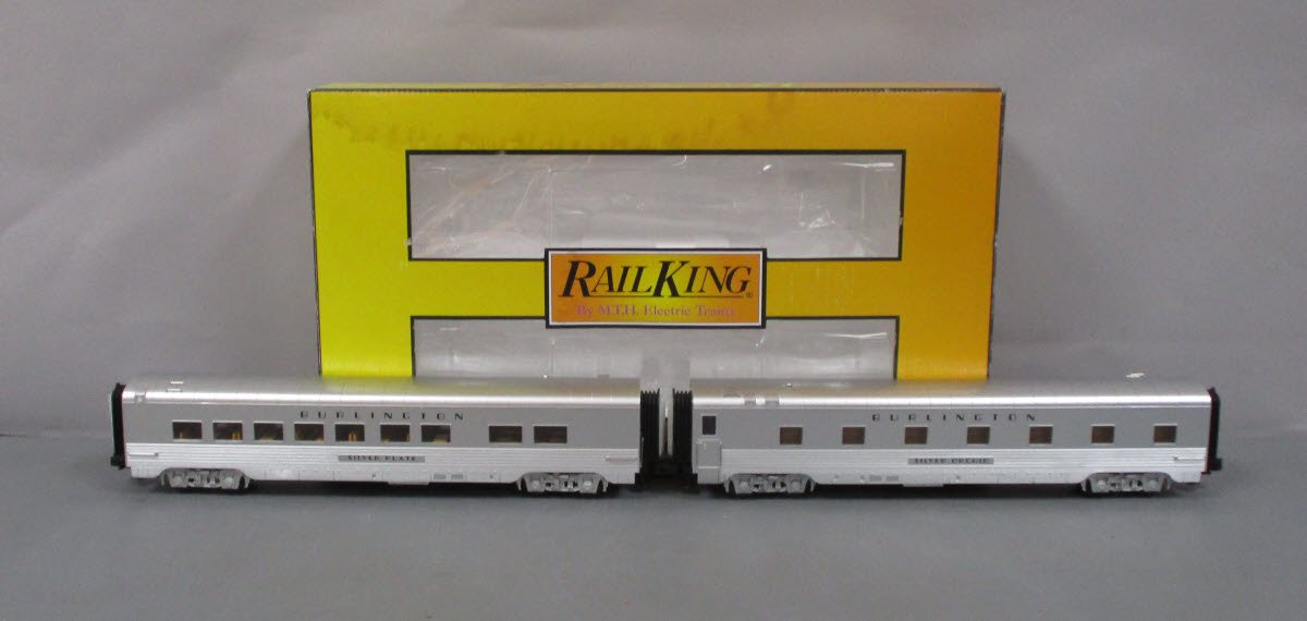 MTH 30-67876 O Burlington 60' Streamlined Sleeper/Diner Set (Set of 2)