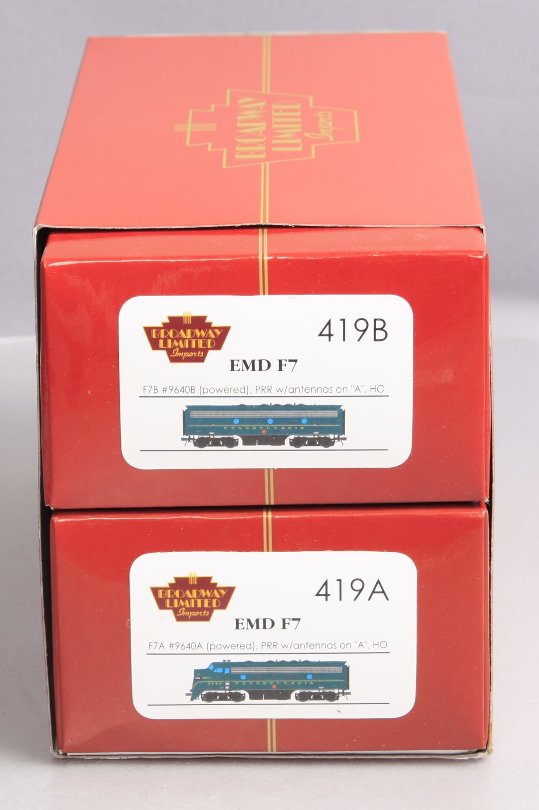 Broadway Limited 419 HO PRR F7A & F7B  Diesel Locomotive #9640A/#9640B