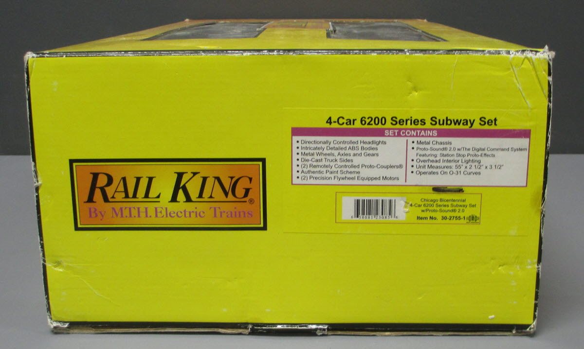 MTH 30-2755-1 Chicago Bicentennial 4-Car 6200 Series Subway Set w/PS2