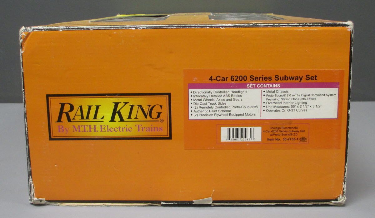 MTH 30-2755-1 Chicago Bicentennial 4-Car 6200 Series Subway Set w/PS2