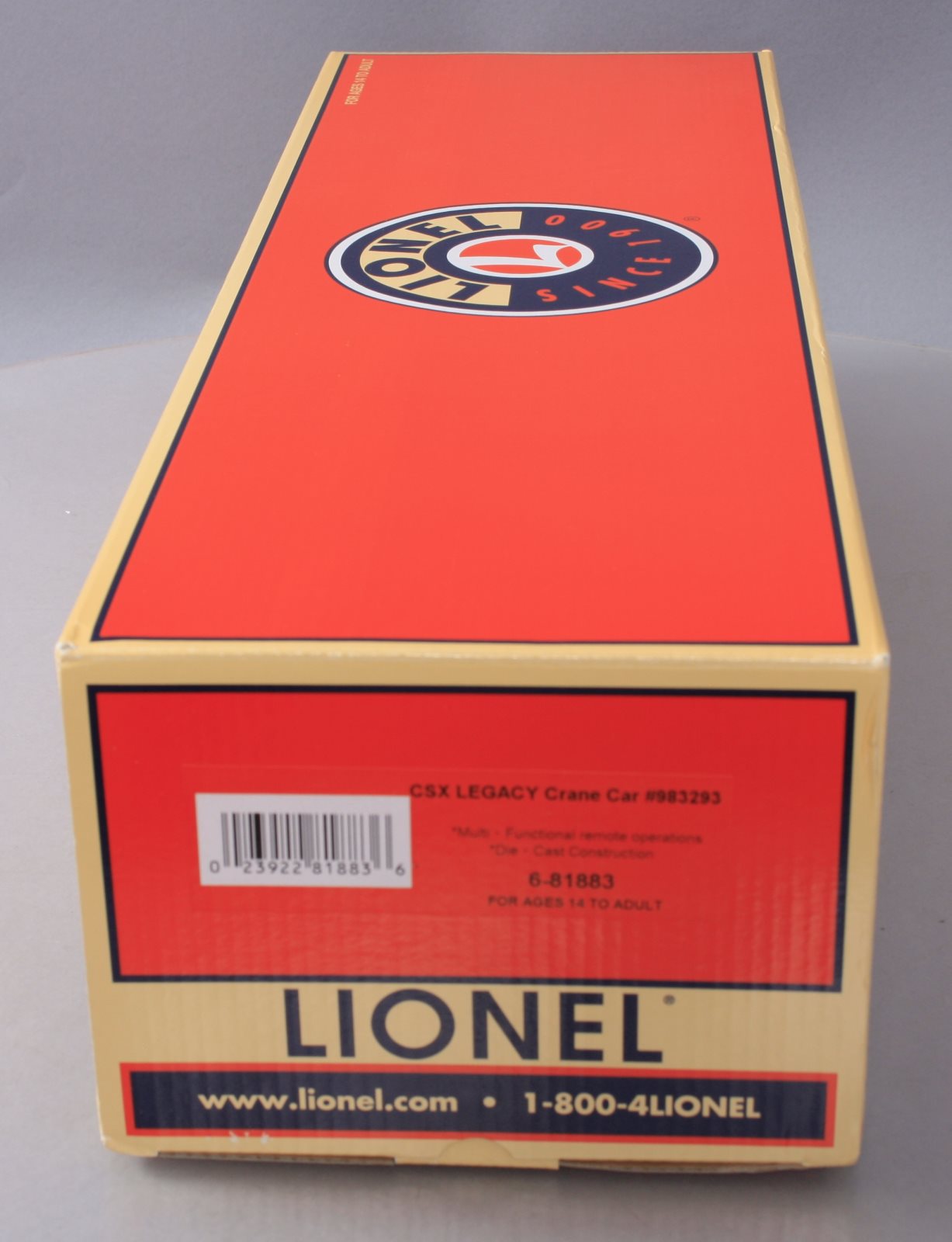 Lionel 6-81883 O Gauge CSX Command Control Crane with Legacy