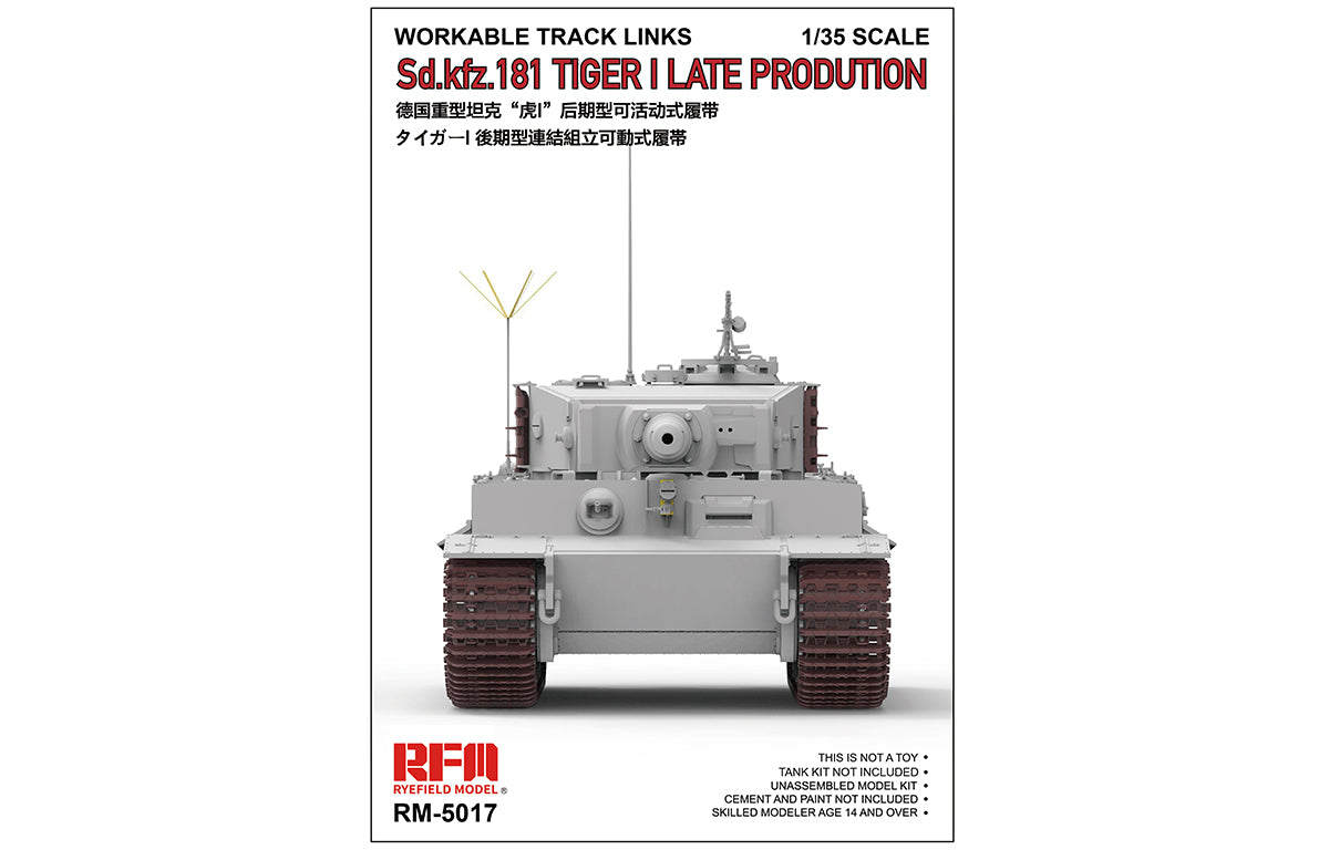 Rye Field Models 5017 1:35 Sd.kfz.181 Tiger I Late Prod. Workable Track Links