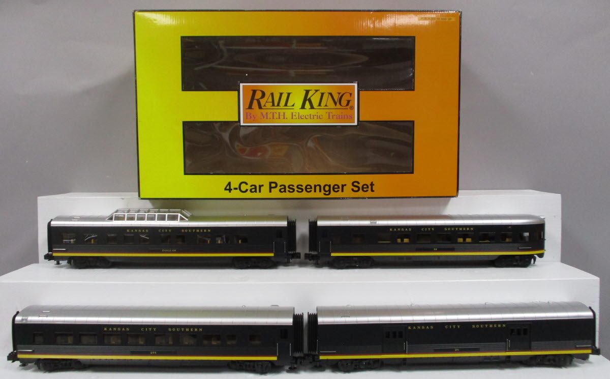 MTH 30-67492 O Kansas City Southern 60' Streamlined Passenger Car Set (Set of 4)