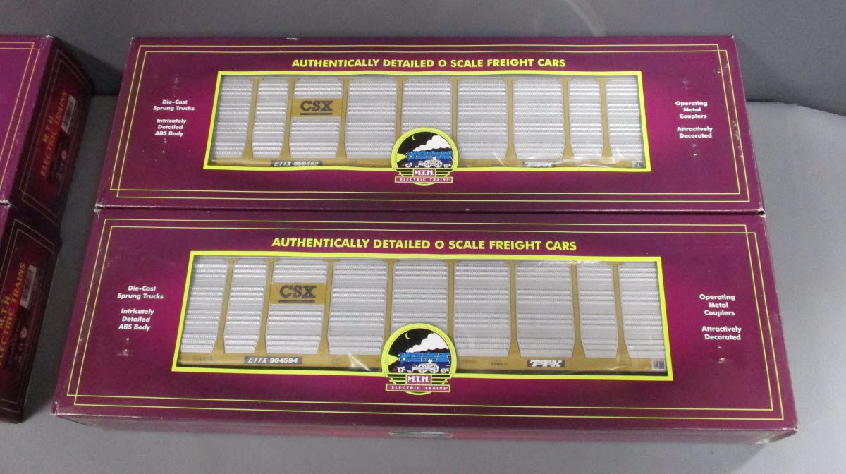 MTH 20-90601 O CSX Corrugated Auto Carrier Set (Set of 6)