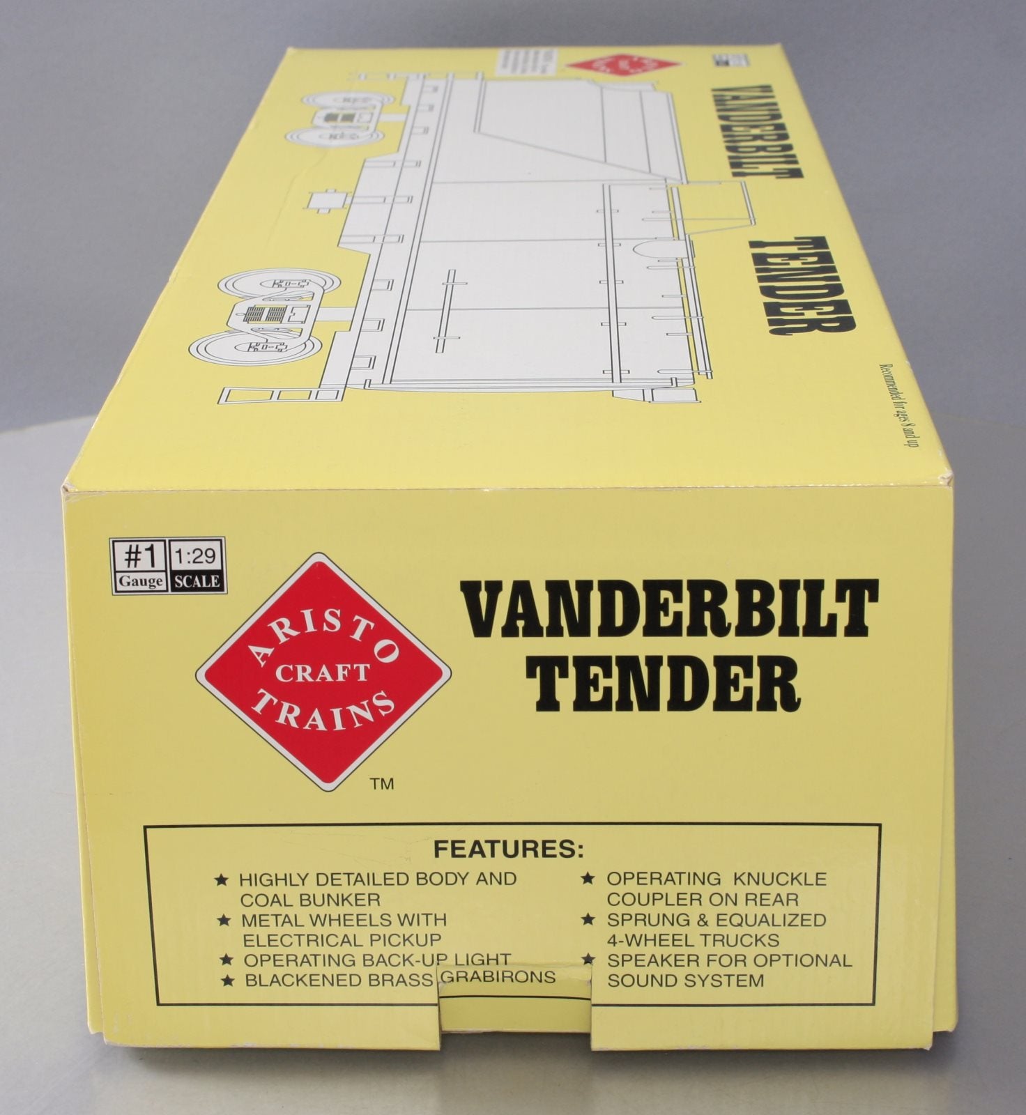 Aristo-Craft 21850 G Gauge Vanderbilt Undecorated Black Tender