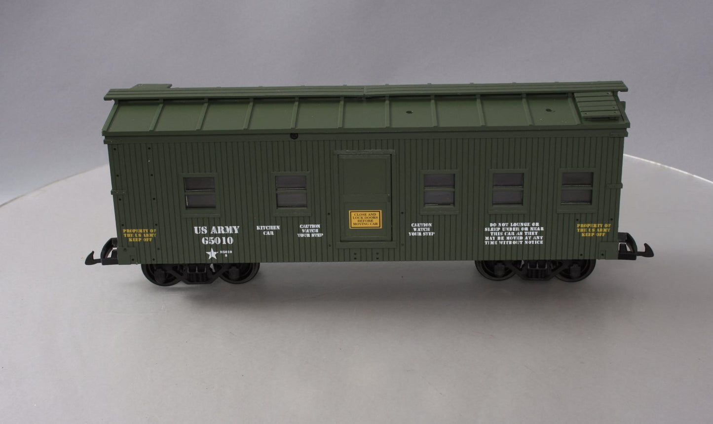 USA Trains R1849 G Scale U.S. Army Kitchen Car