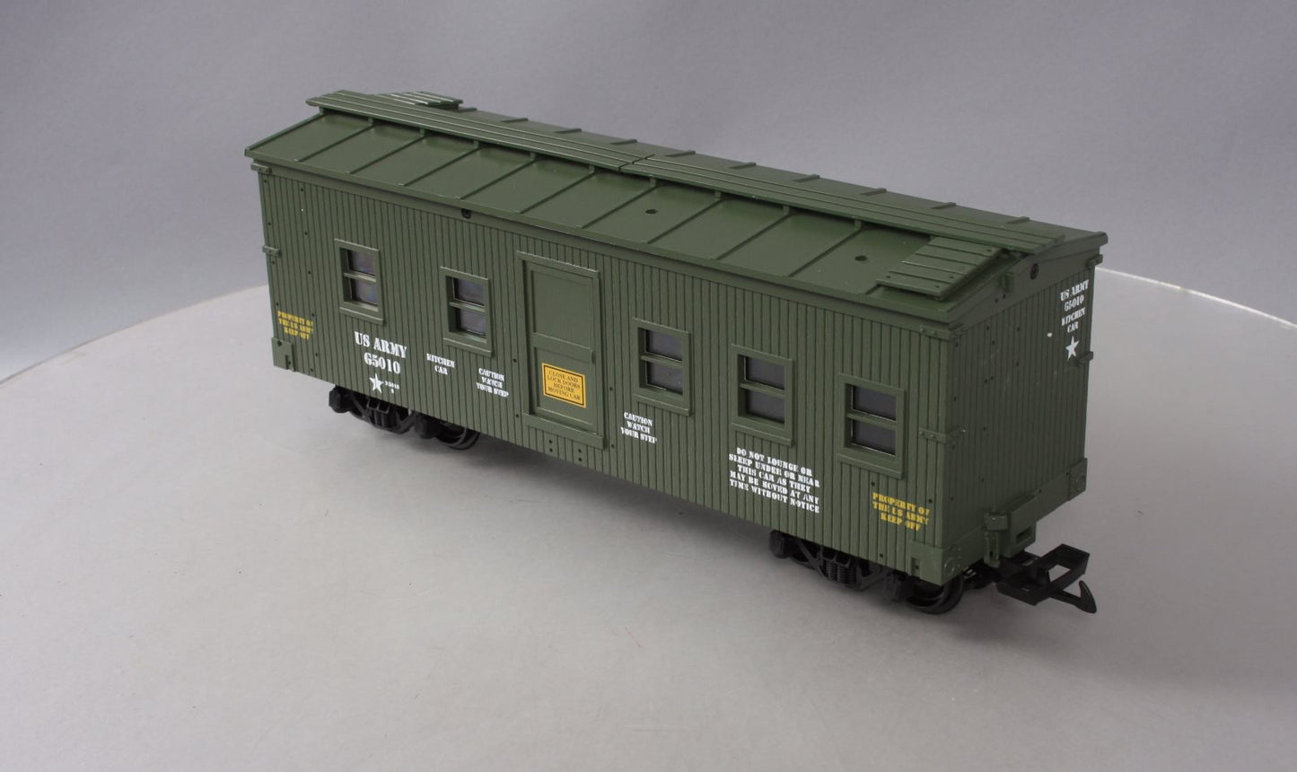 USA Trains R1849 G Scale U.S. Army Kitchen Car