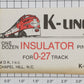 K-Line K-291 O27 Track Insulator Pins (Pack of 12)