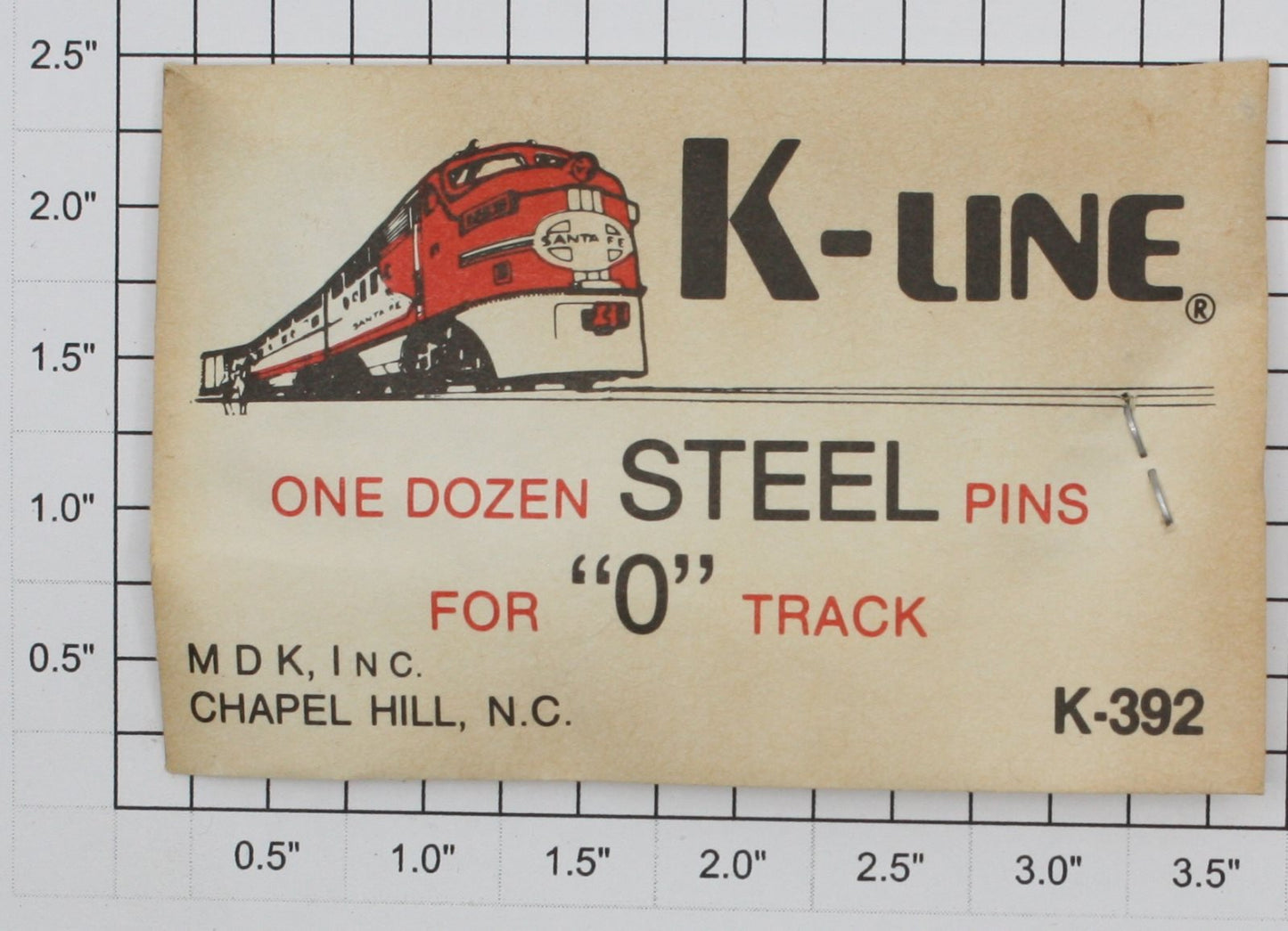 K-Line K-392 O- Gauge Steel Track Pins (Pack of 12)