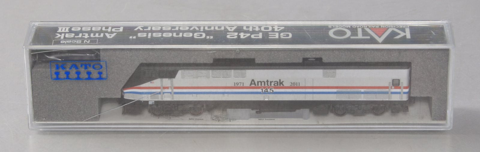 Kato 176-6021 N Amtrak/Ph III 40th Anniv Genesis P42 Diesel Locomotive #145