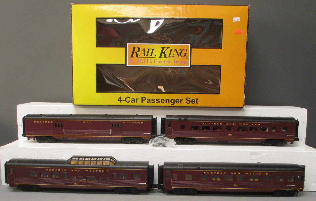 MTH 30-67801 O Norfolk & Western 60' Streamlined ABS Passenger Cars (Set of 4)