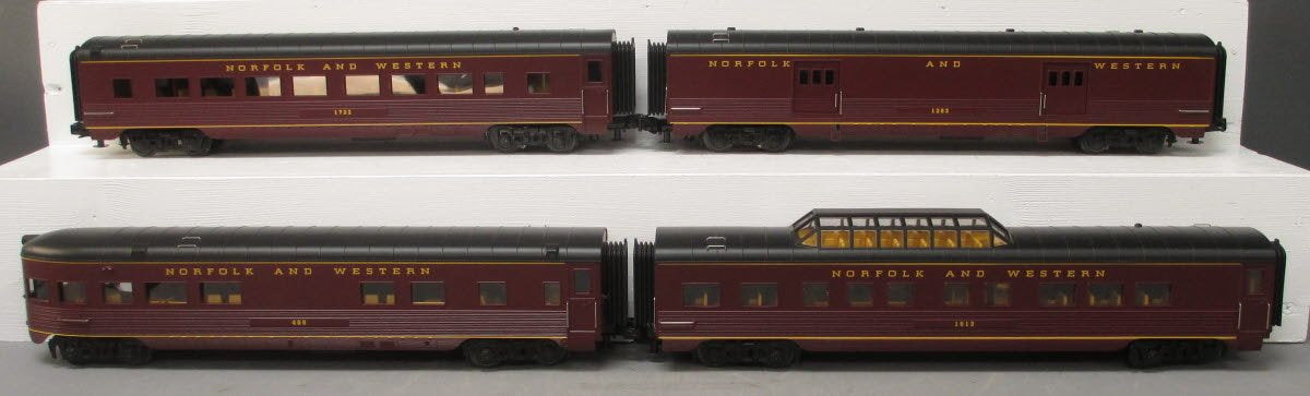 MTH 30-67801 O Norfolk & Western 60' Streamlined ABS Passenger Cars (Set of 4)