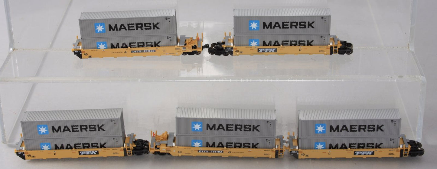 Kato 106-6144 N TTX Gunderson MAXI-I Double Stack Car #751193 Set