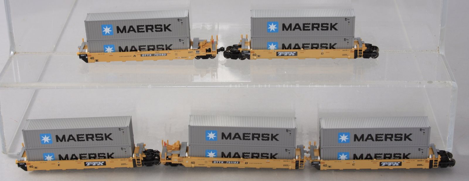 Kato 106-6144 N TTX Gunderson MAXI-I Double Stack Car #751193 Set