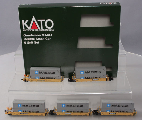 Kato 106-6143 N TTX Gunderson MAXI-I Double Stack Car #750977 – Trainz