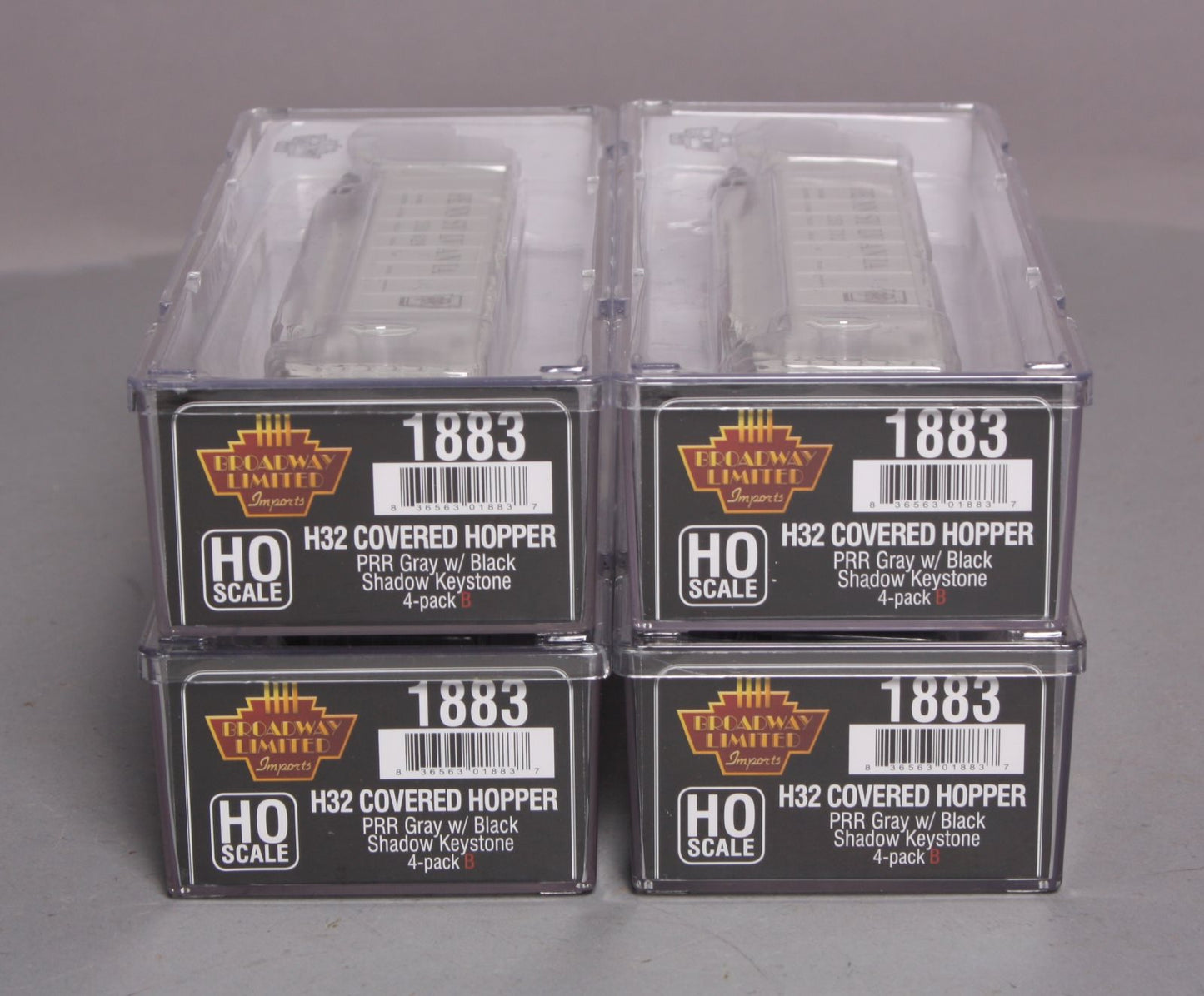 Broadway Limited 1883 HO Pennsylvania H32 5-Bay Covered Hopper Car (Set of 4)