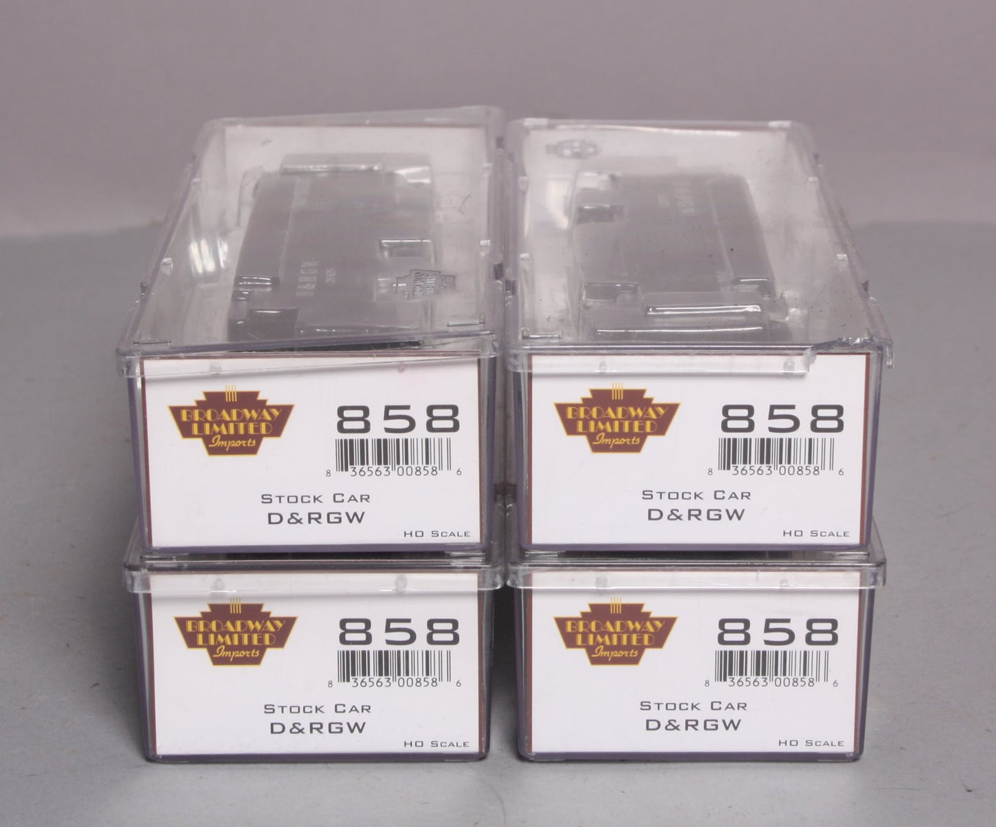 Broadway Limited 858 HO Denver & Rio Grande Western Stock Car (Pack of 4)