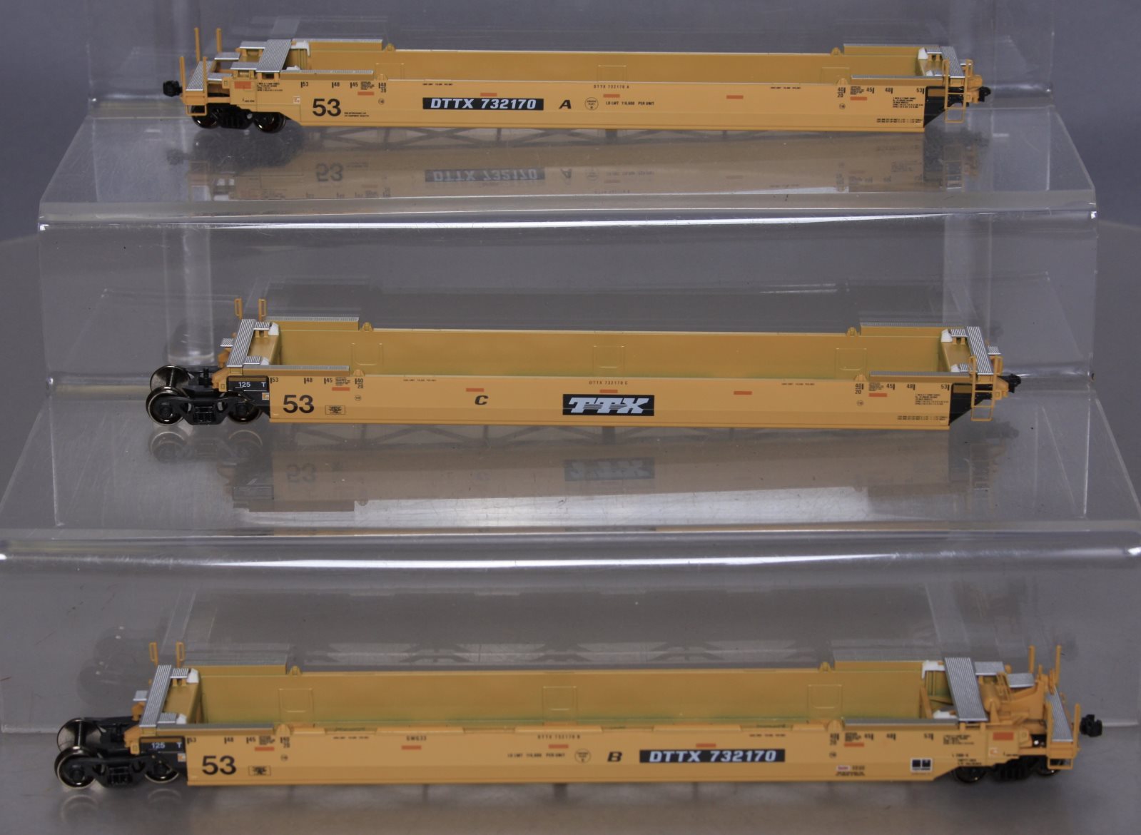 Gunderson Double Stack Car Kato HO MAXI-IV 0 ~ TTX Set 53' Scale