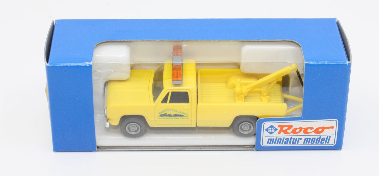 Roco 91011 HO Yellow Woody's Collision Tow Truck