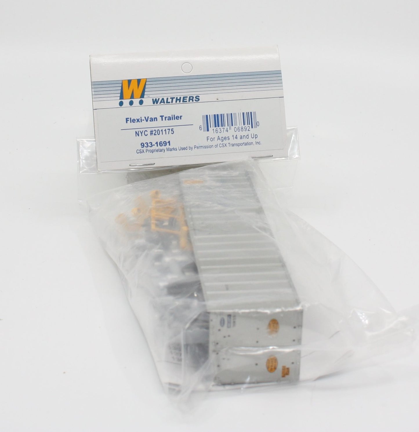 Walthers 933-1691 HO NYC Flexi-Van Trailer # 201175 Plastic Kit