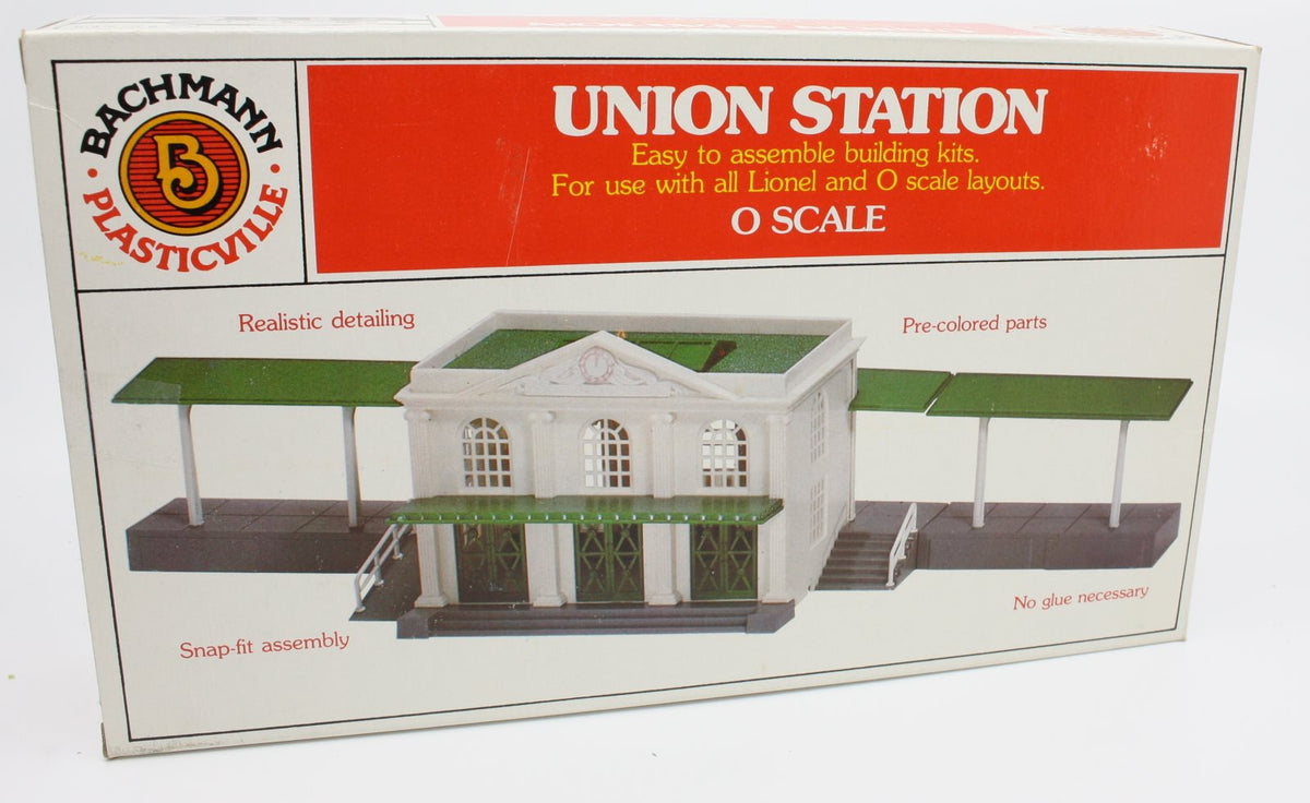 Bachmann 1958 O Plasticville Union Station Snap-Fit Classic Building Kit