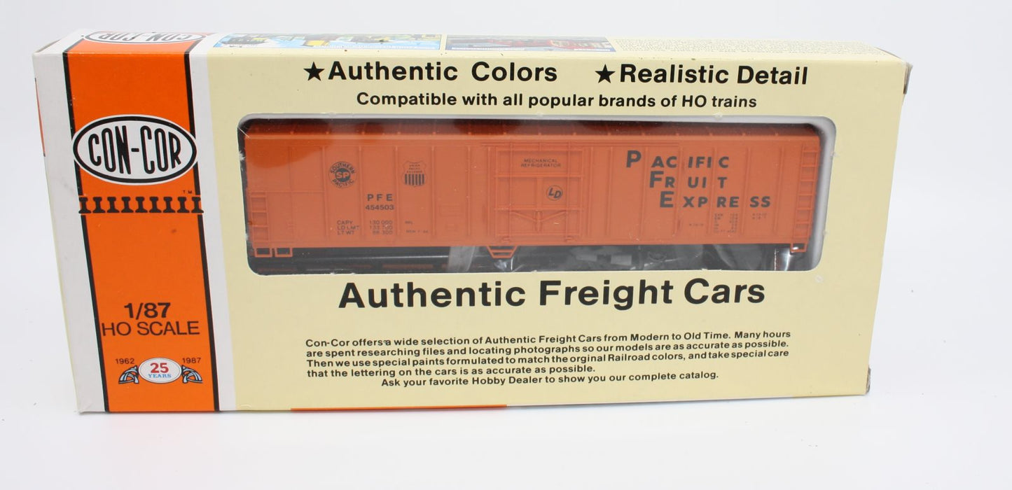 Con-Cor 0001-009801-2 HO 57' Mech Reefer PFR Orange Car With Black Lettering Kit
