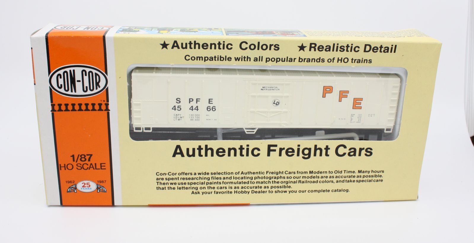 Con-Cor 0001-009804-1 HO 57' Mech Reefer PFE Car W/Orange/Black Lettering Kit0
