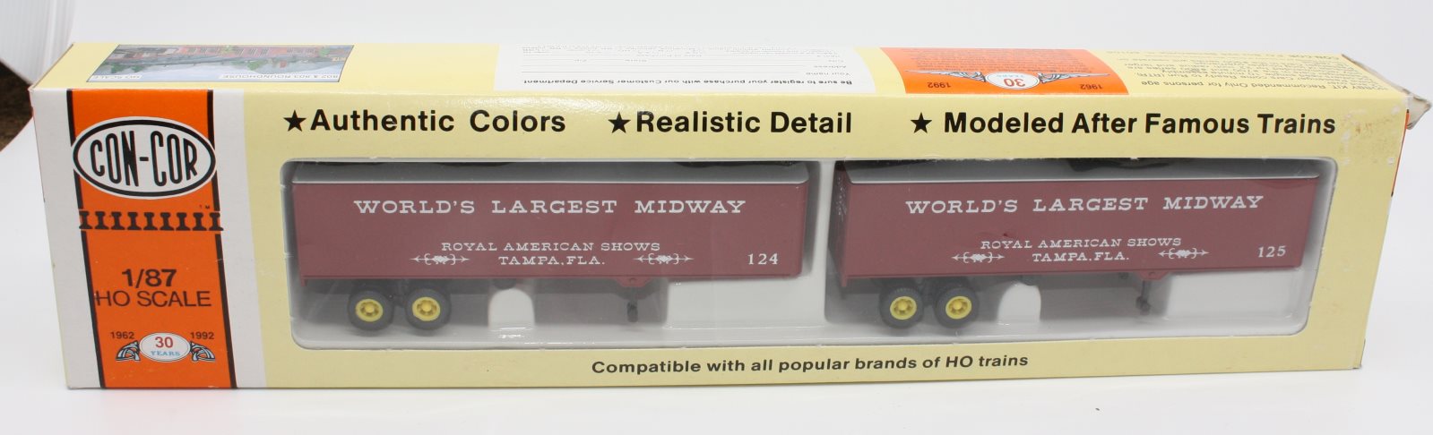 Con-Cor 0004-008135 HO 40' Dry Van Trailer Royal American Shows (Box of 2)