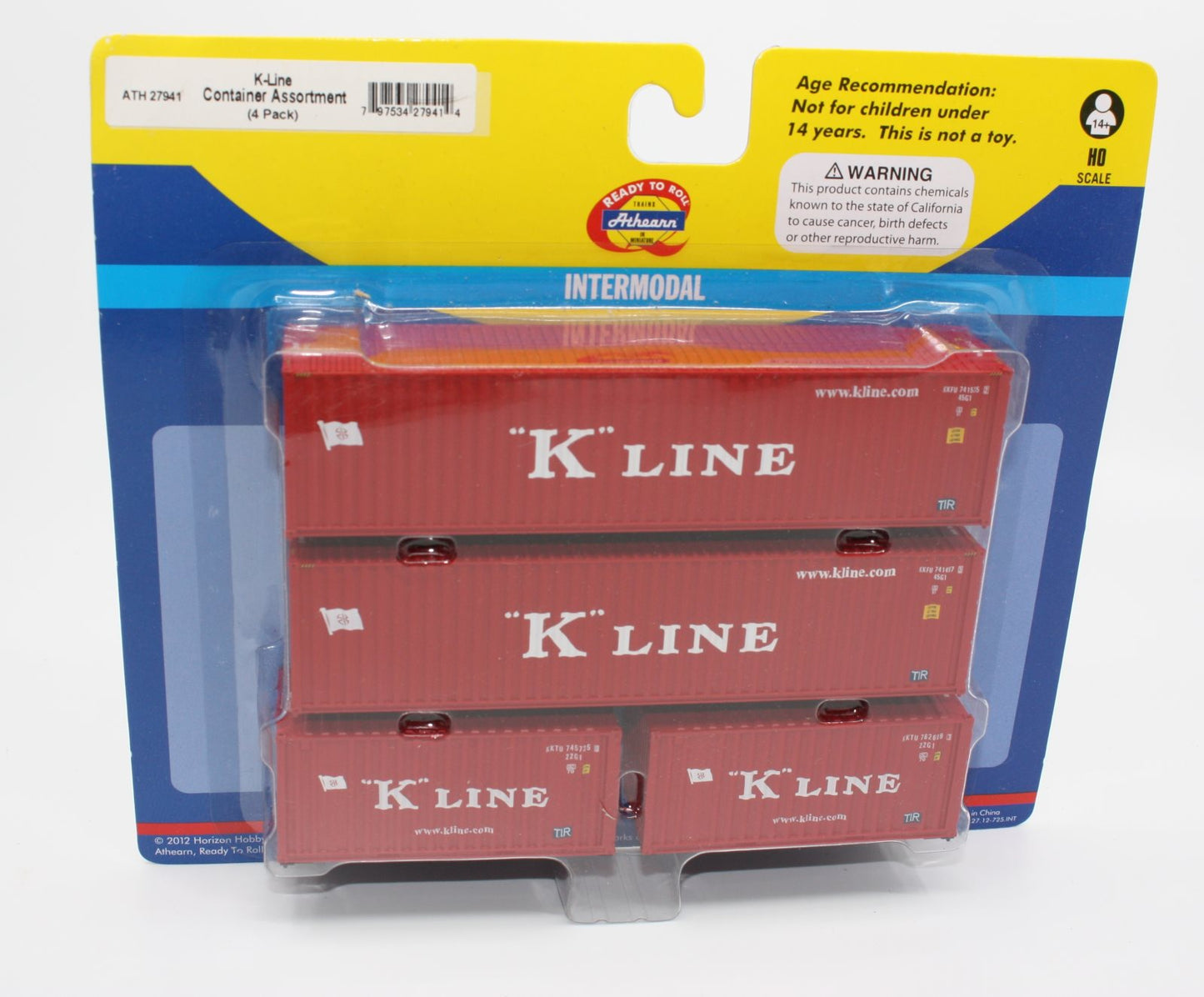 Athearn 27941 HO K-Line Container Assortment (Pack of 4)