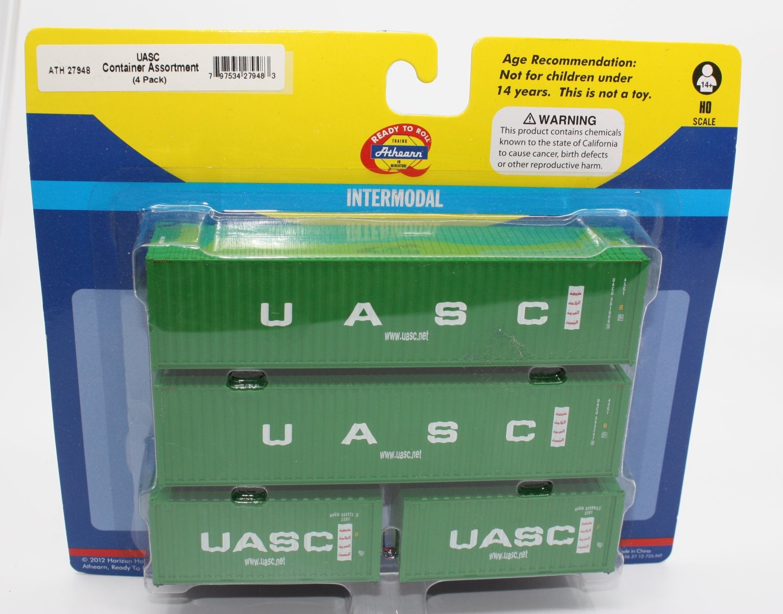 Athearn 27948 HO UASC Container Assortment