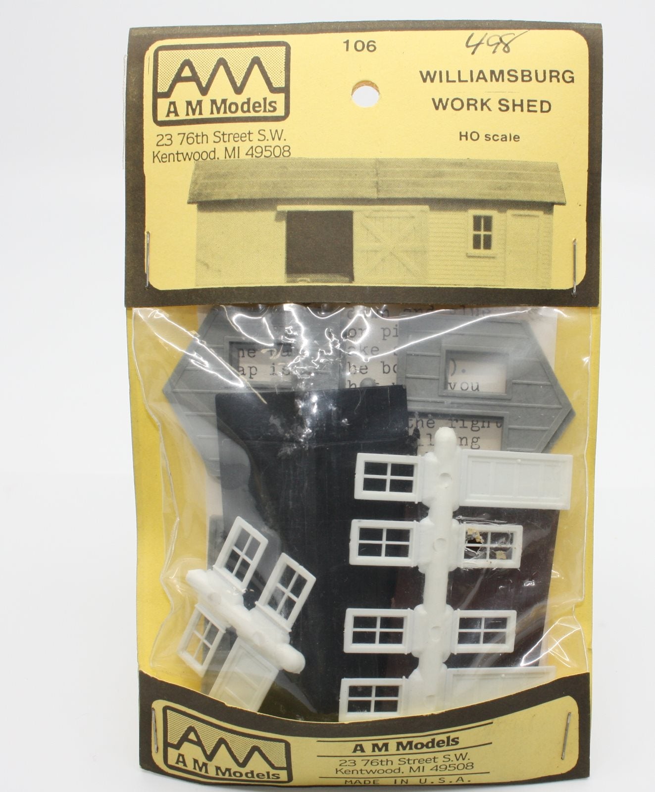 AM Models 106 HO Scale Williamsburg Work Shed Building Kit