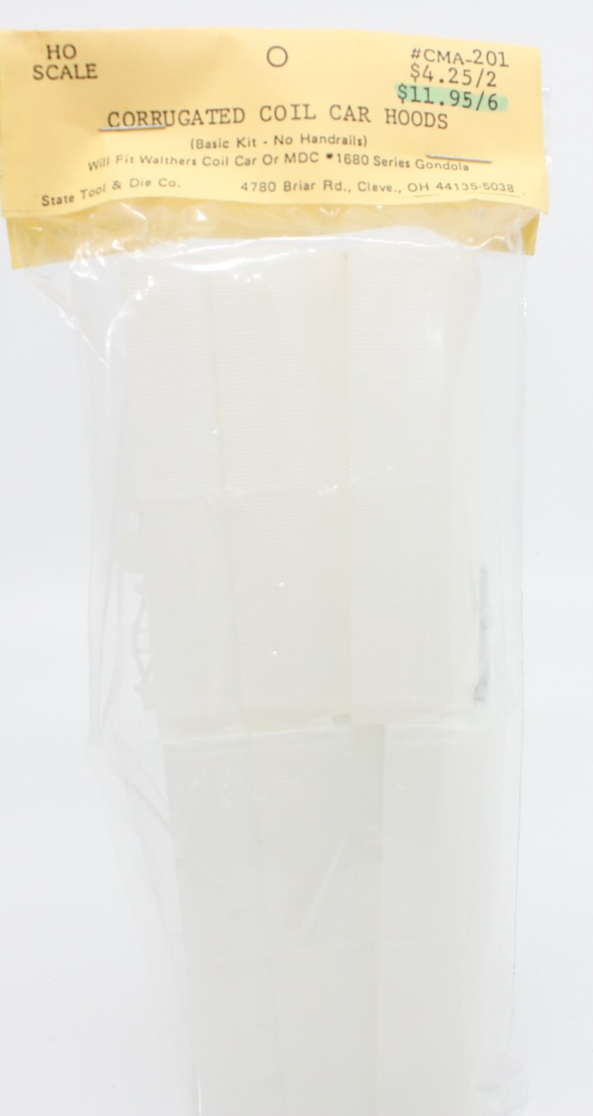 State Tool & Die CMA-2016 HO Coil Car Hoods (Pack of 6)