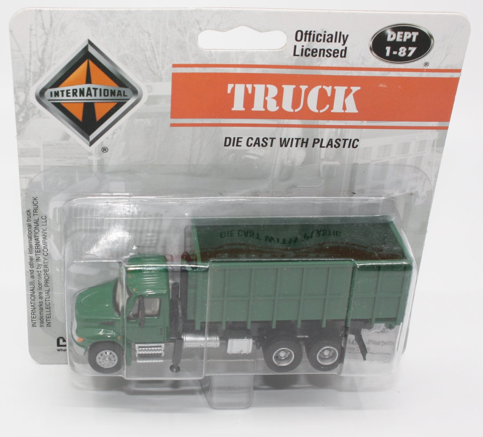Boley 4128-55 1:87 International Roll Dumpster Truck Green & Green