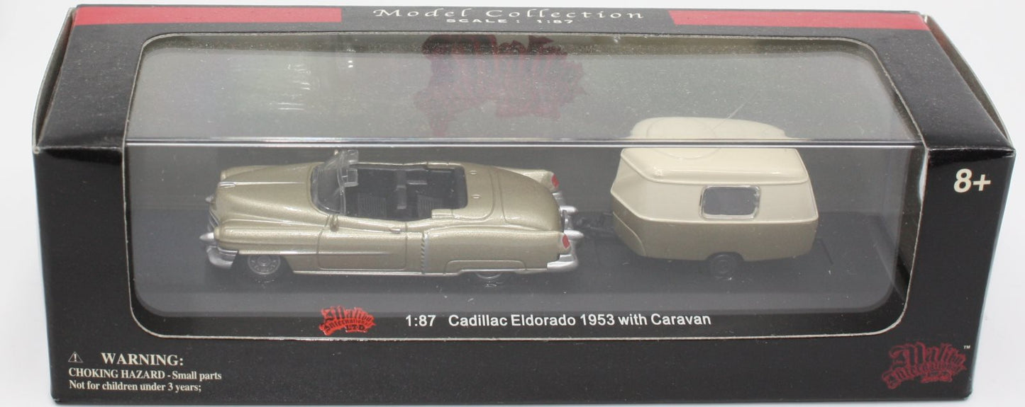 Malibu International 06000 HO Gold 1953 Cadillac Eldorado with Caravan