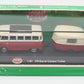 Model Power 19680 1:87 Red/White Volkwagen Bus w/Camper Trailer