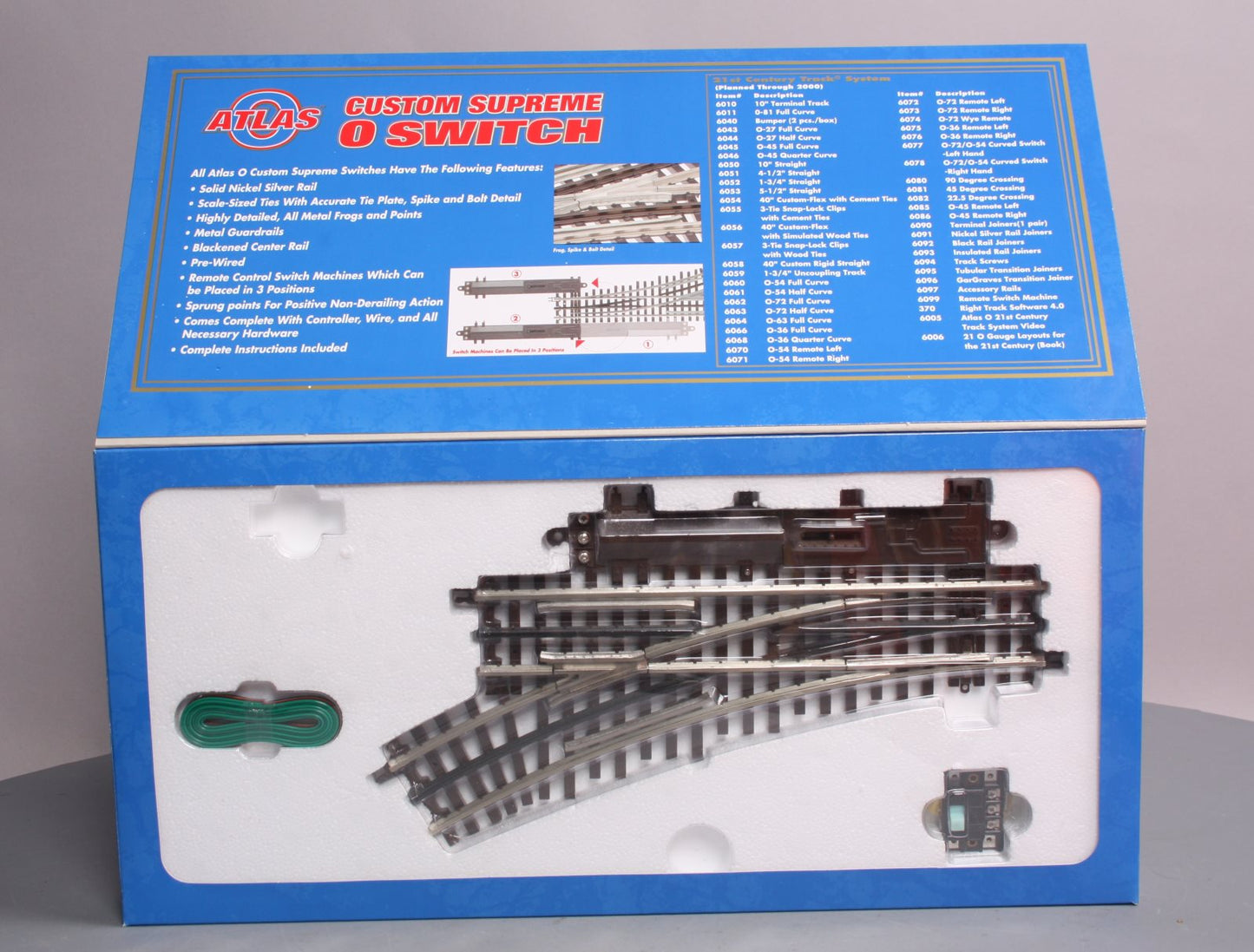 Atlas 6085 O Nickel Silver O-45 Left Hand Remote Control Switch Turnout