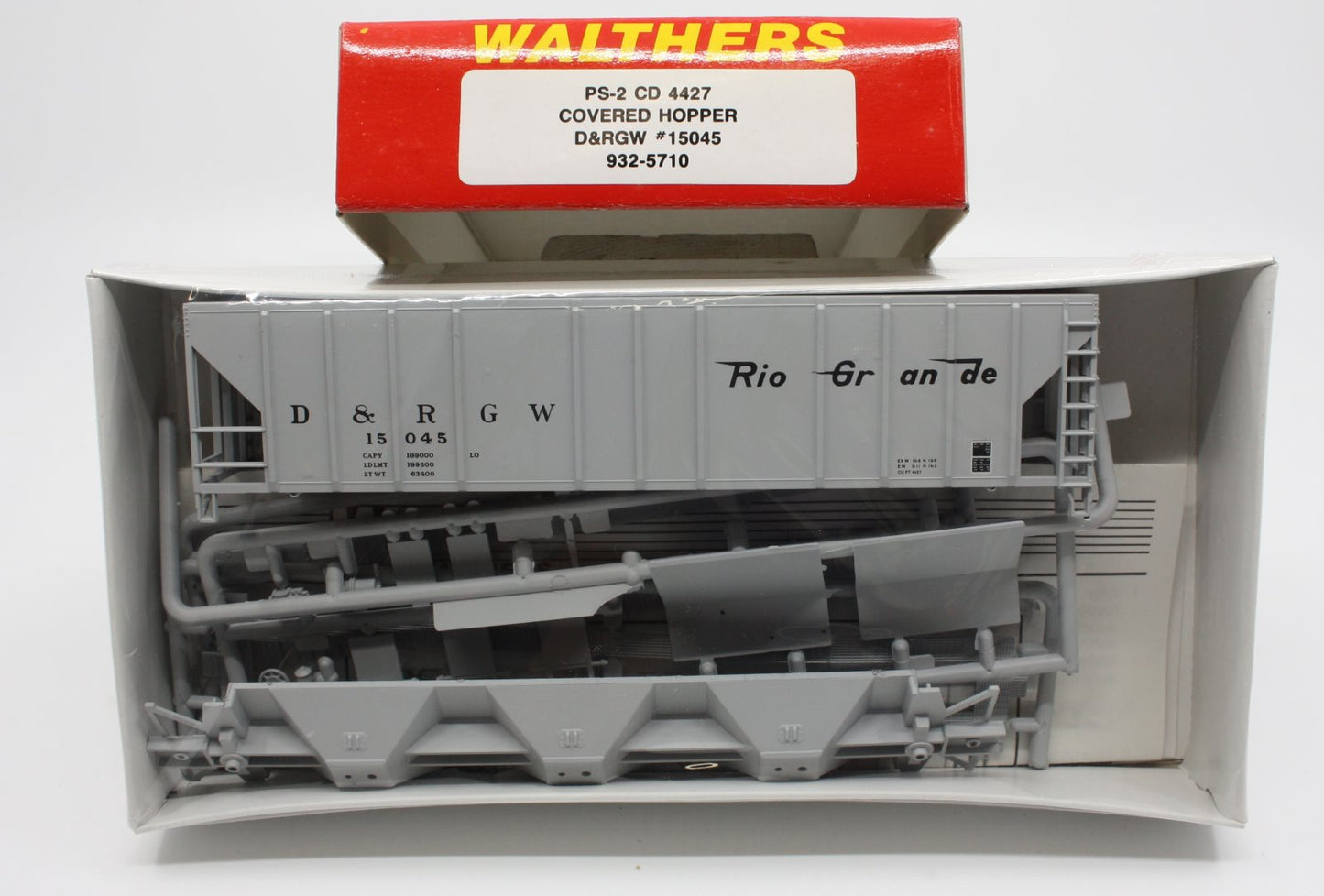Walthers 932-5710 HO PS-2 CD 4427 Covered Hopper D&RGW