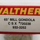Walthers 932-3252 HO CSX 65' Mill Gondola #720238