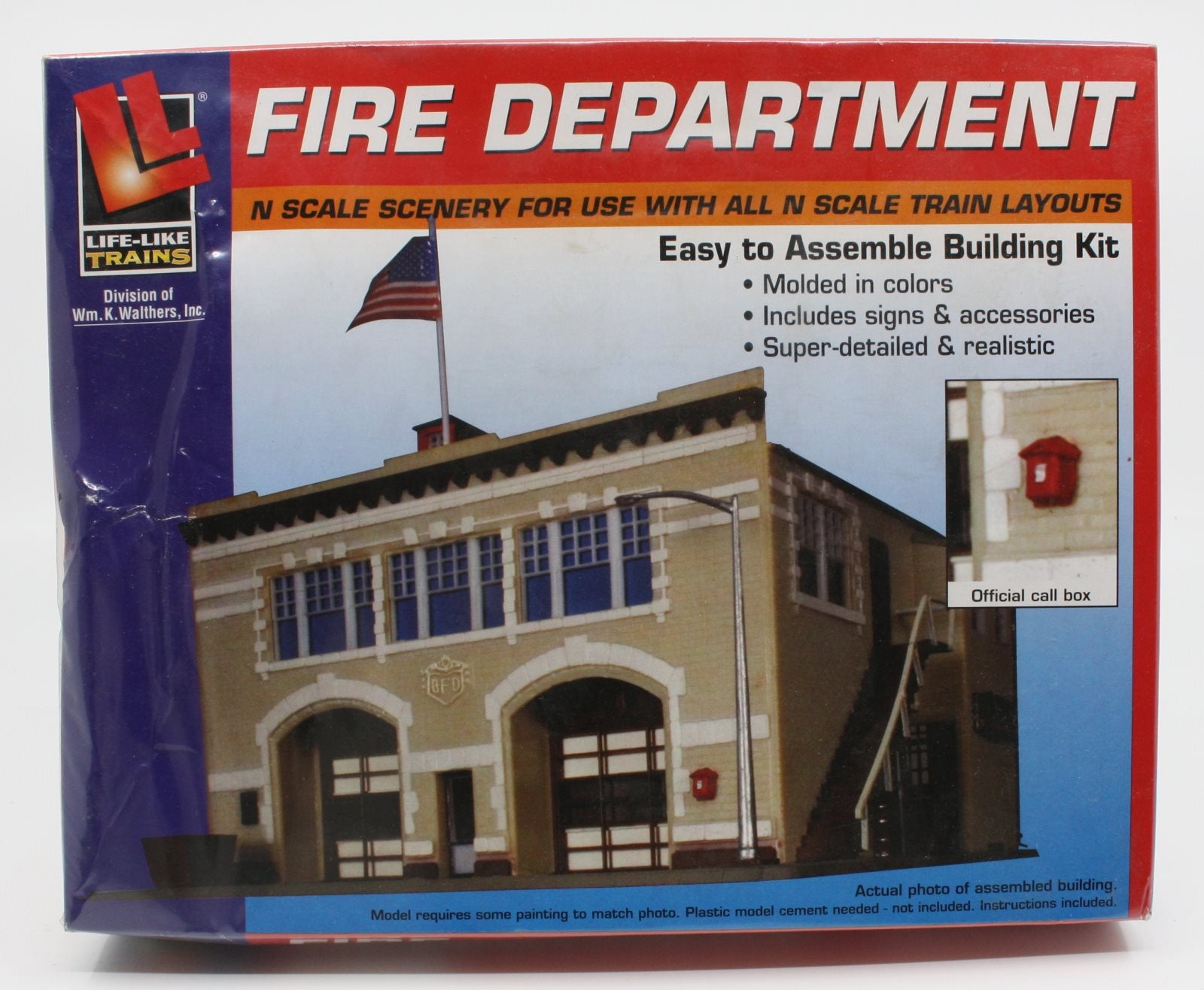 Life Like 433-7483 N Fire Department Building Kit