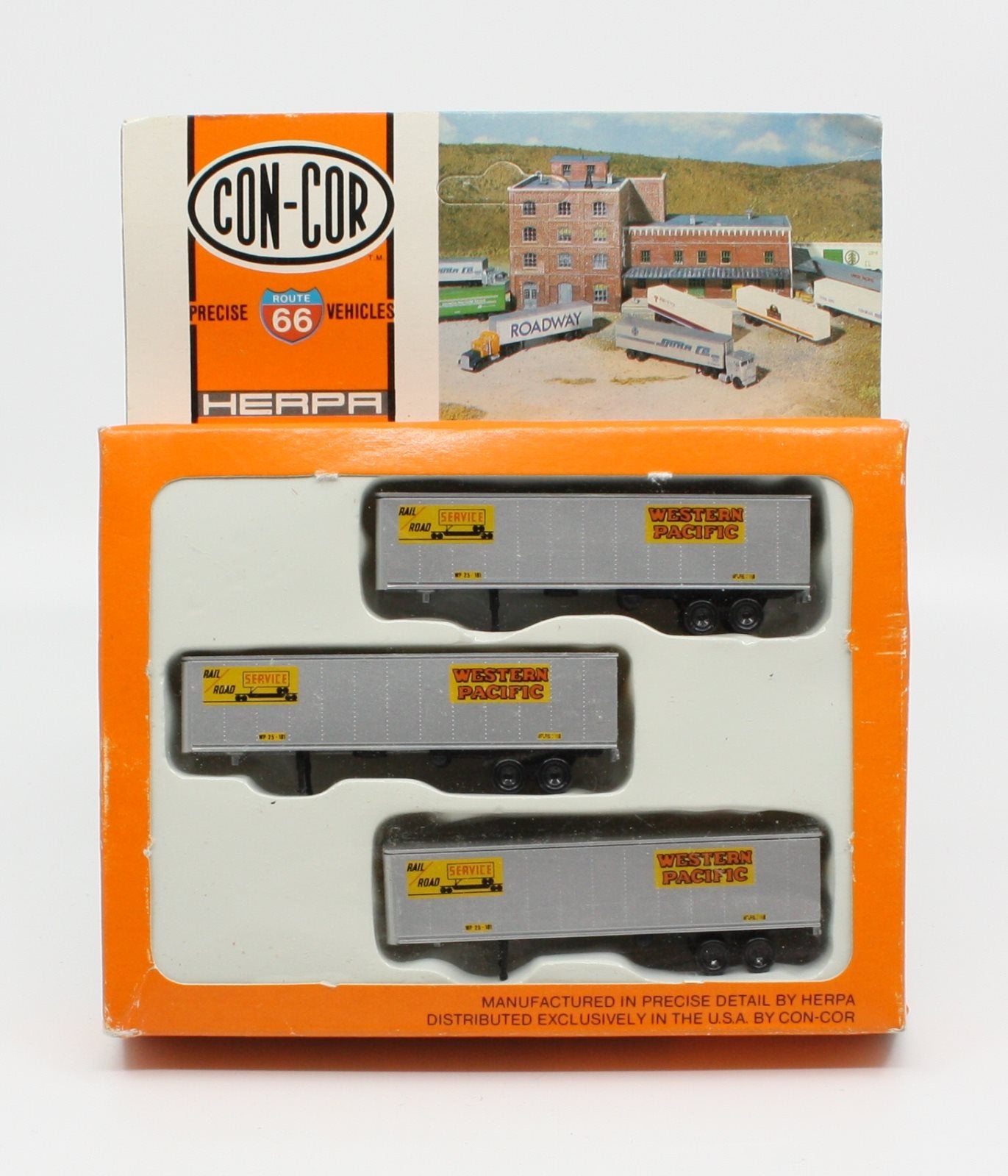 Con-Cor 004-005114 N 1950's Era Western Pacific Piggy Back Trailer (Pack of 3)