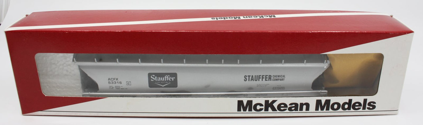 McKean Models 1520 HO 4-Bay ACF Covered Hopper Stauffer Chemical Car #53316