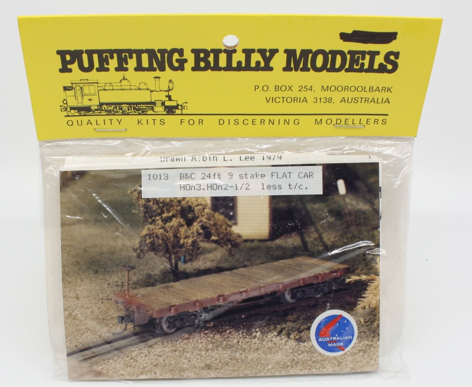 Puffing Billy Models 1013 HO B&C 24ft 9 Stake Flate Car