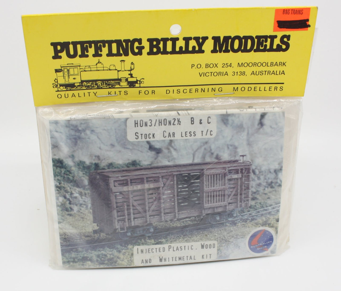 Puffing Billy Models HO n3 n2-1/2 B&C Stock Car