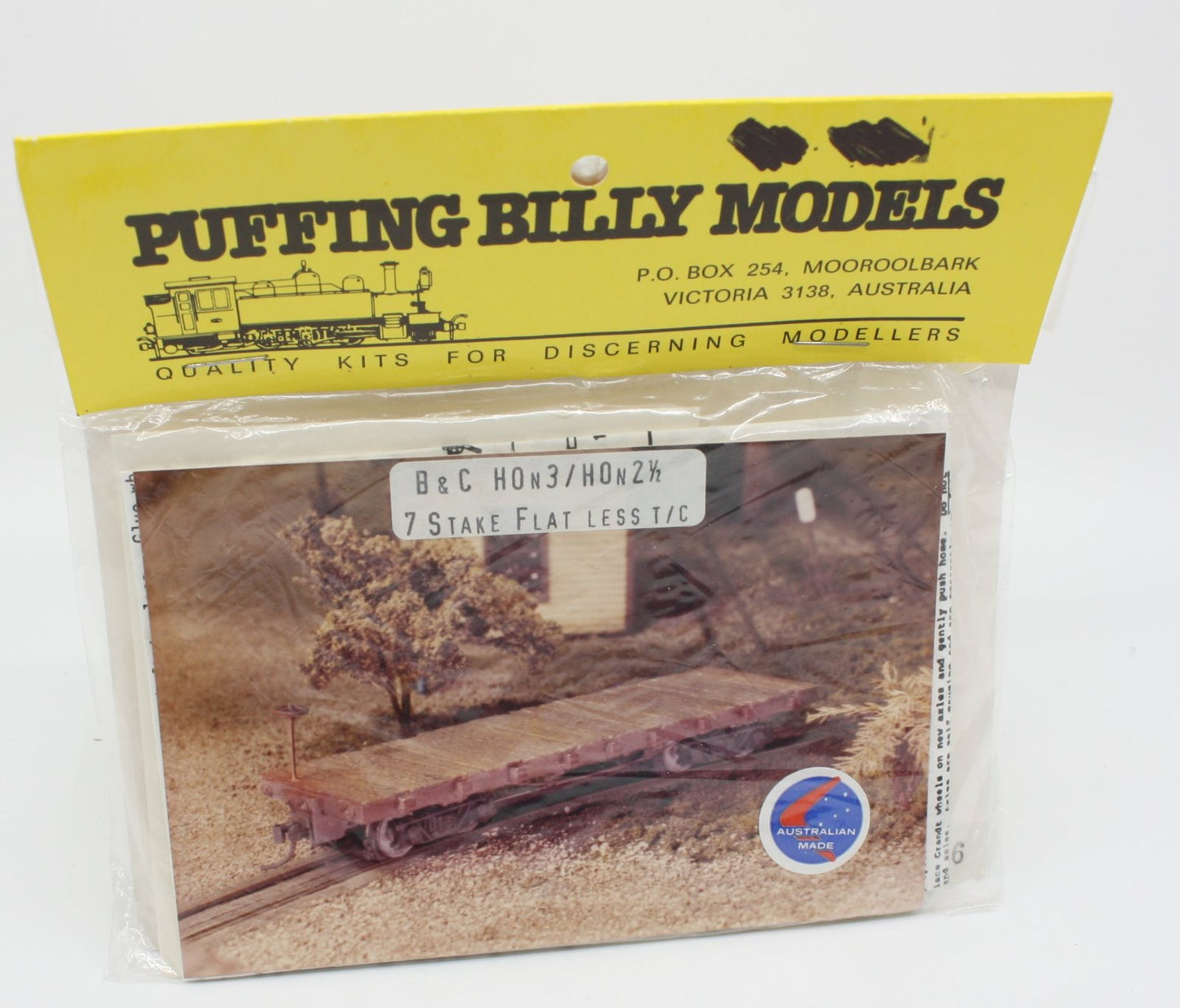 Puffing Billy Models HO 7 Stake Flat n3 n2-1/2 B&C