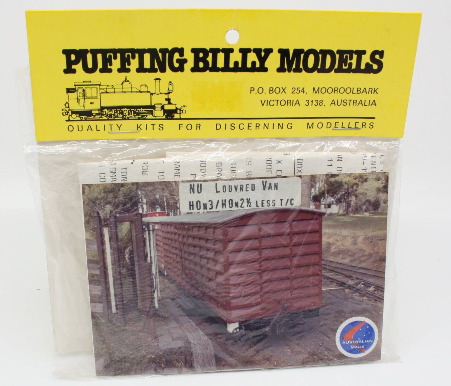 Puffing Billy Models HO Louvred Van n3 n2-1/2